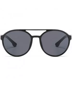 Vintage Men Women Flat Top Fashion Side Shield Frame Sunglasses Shades UV Protection - Black - CA18U09N44A $7.36 Square