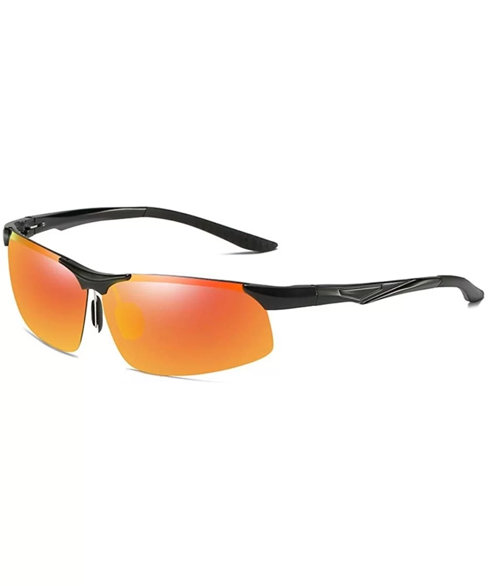 Men's Aluminum Magnesium Polarizing Sunglasses Half-frame Driving Sunglasses Outdoor Riding Sunglasses - D - C918Q6ZMWGL $31....