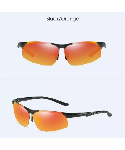 Men's Aluminum Magnesium Polarizing Sunglasses Half-frame Driving Sunglasses Outdoor Riding Sunglasses - D - C918Q6ZMWGL $31....