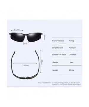 Men's Aluminum Magnesium Polarizing Sunglasses Half-frame Driving Sunglasses Outdoor Riding Sunglasses - D - C918Q6ZMWGL $31....