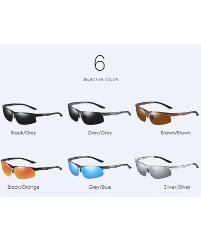 Men's Aluminum Magnesium Polarizing Sunglasses Half-frame Driving Sunglasses Outdoor Riding Sunglasses - D - C918Q6ZMWGL $31....