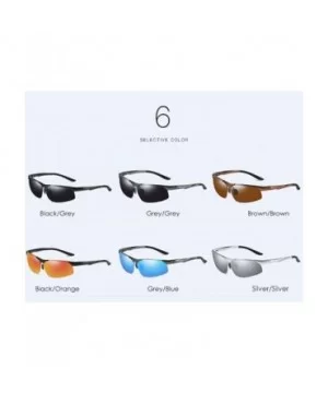 Men's Aluminum Magnesium Polarizing Sunglasses Half-frame Driving Sunglasses Outdoor Riding Sunglasses - D - C918Q6ZMWGL $31....