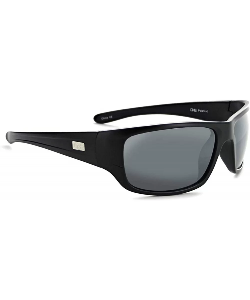 Contra - Men's Sunglasses - Polarized Smoke with Silver Flash Lens - Matte Black - CX18DOYETL7 $35.10 Oval