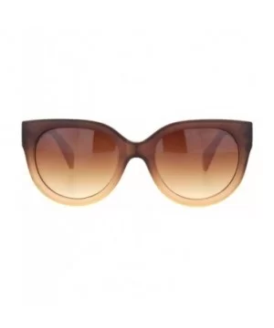 Womens Mod Boyfriend Fashion Minimal Plastic Sunglasses - Brown Gradient Brown - C218OCZ2KST $11.30 Round