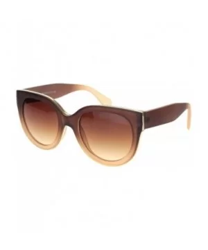 Womens Mod Boyfriend Fashion Minimal Plastic Sunglasses - Brown Gradient Brown - C218OCZ2KST $11.30 Round