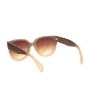 Womens Mod Boyfriend Fashion Minimal Plastic Sunglasses - Brown Gradient Brown - C218OCZ2KST $11.30 Round