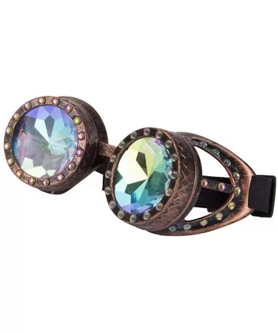 Rainbow Prism Kaleidoscope Glasses Victorian Style Steampunk Goggles - Brass - C118SZWKD5Z $6.86 Round