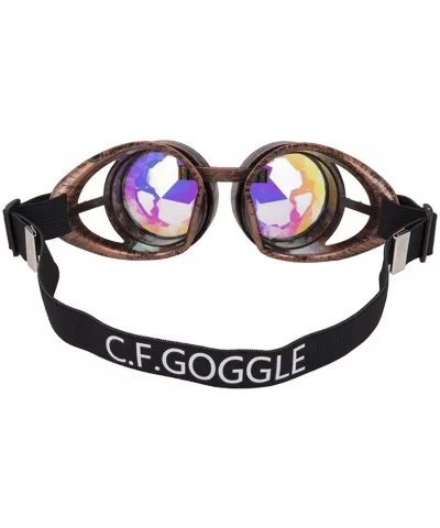 Rainbow Prism Kaleidoscope Glasses Victorian Style Steampunk Goggles - Brass - C118SZWKD5Z $6.86 Round