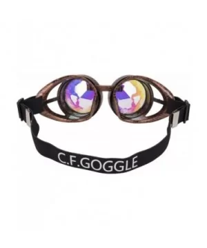 Rainbow Prism Kaleidoscope Glasses Victorian Style Steampunk Goggles - Brass - C118SZWKD5Z $6.86 Round