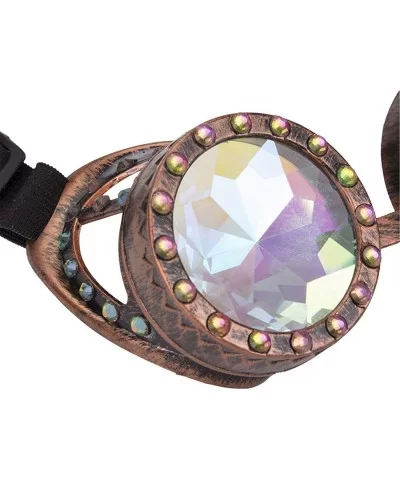 Rainbow Prism Kaleidoscope Glasses Victorian Style Steampunk Goggles - Brass - C118SZWKD5Z $6.86 Round