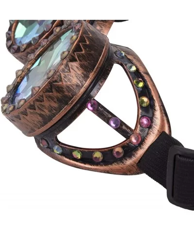 Rainbow Prism Kaleidoscope Glasses Victorian Style Steampunk Goggles - Brass - C118SZWKD5Z $6.86 Round