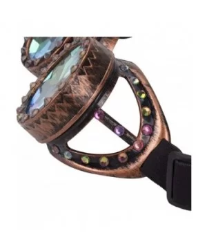 Rainbow Prism Kaleidoscope Glasses Victorian Style Steampunk Goggles - Brass - C118SZWKD5Z $6.86 Round