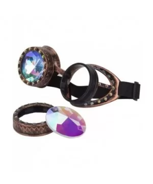 Rainbow Prism Kaleidoscope Glasses Victorian Style Steampunk Goggles - Brass - C118SZWKD5Z $6.86 Round