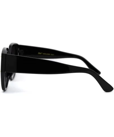 Womens Pyramid Stud Geometric Butterfly Sunglasses - Black Gold Smoke - CF18YW9NIDS $5.84 Butterfly