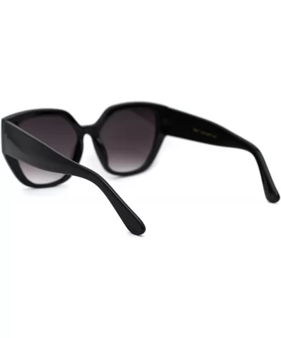 Womens Pyramid Stud Geometric Butterfly Sunglasses - Black Gold Smoke - CF18YW9NIDS $5.84 Butterfly