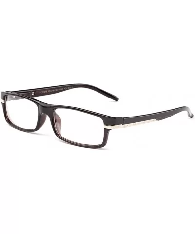 "Notch" Slim Squared Modern Design Fashion Clear Lens Glasses - Dark Brown - CE12L9TH2YJ $7.57 Square