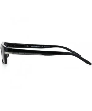 Mens Narrow Rectangular Plastic Powered Reader Lens Reading Sunglasses - Black - CF18HLGWRL3 $7.78 Rectangular