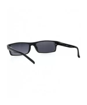 Mens Narrow Rectangular Plastic Powered Reader Lens Reading Sunglasses - Black - CF18HLGWRL3 $7.78 Rectangular