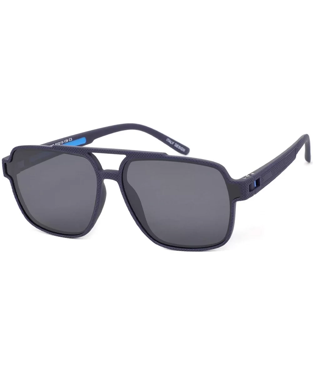 Polarized Aviator Sunglasses with UV Protection for Men TR90 Frame Classis Sunglasses Eyewear - Black Blue - CQ18WNMYAM9 $12....