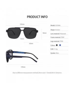 Polarized Aviator Sunglasses with UV Protection for Men TR90 Frame Classis Sunglasses Eyewear - Black Blue - CQ18WNMYAM9 $12....