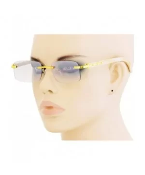 Retro Wood Buffs Vintage Style Gangster Rimless Clear Lens Rectangular Metal & Wood Eye Glasses - CP18ZG7ZD4C $10.11 Oval