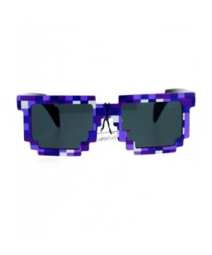 Pixelated 8 Bit Retro Video Game Horned Sunglasses - Purple - CV12JDH3KAX $5.59 Wayfarer