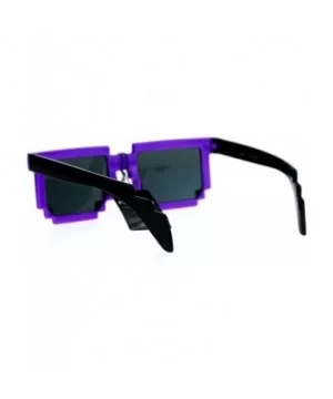 Pixelated 8 Bit Retro Video Game Horned Sunglasses - Purple - CV12JDH3KAX $5.59 Wayfarer