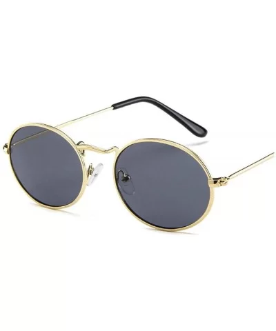 2020 Oval Women Sunglasses Men Glasses Lady Luxury Retro Metal Sun Vintage Mirror UV400 Oculos De Sol - Gray - CF1985CXE7T $2...