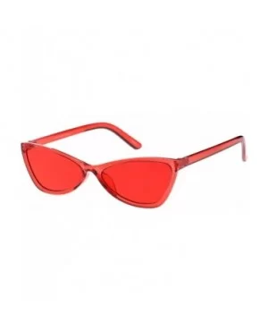 Translucent Retro Cat Eye Sunglasses For Women Color Tinted Lens 57mm - Red - CZ12KCNPS6R $8.90 Cat Eye