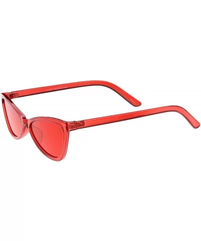 Translucent Retro Cat Eye Sunglasses For Women Color Tinted Lens 57mm - Red - CZ12KCNPS6R $8.90 Cat Eye