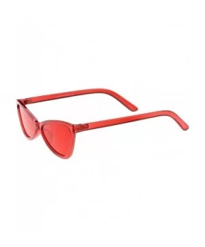 Translucent Retro Cat Eye Sunglasses For Women Color Tinted Lens 57mm - Red - CZ12KCNPS6R $8.90 Cat Eye