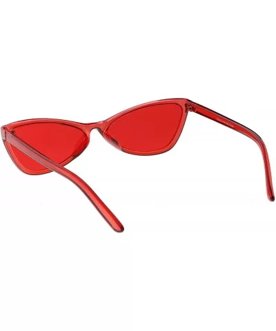 Translucent Retro Cat Eye Sunglasses For Women Color Tinted Lens 57mm - Red - CZ12KCNPS6R $8.90 Cat Eye