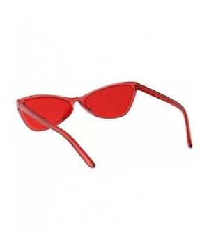 Translucent Retro Cat Eye Sunglasses For Women Color Tinted Lens 57mm - Red - CZ12KCNPS6R $8.90 Cat Eye