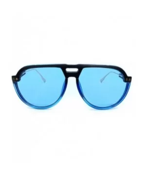 8284 Oversize Aviator XL New Pop Classic Candy Funky Fashion Tint Designer Flat Top Womens Mens Sunglasses - Blue - CN18IYQ8I...