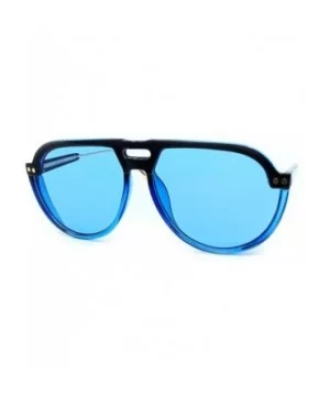 8284 Oversize Aviator XL New Pop Classic Candy Funky Fashion Tint Designer Flat Top Womens Mens Sunglasses - Blue - CN18IYQ8I...