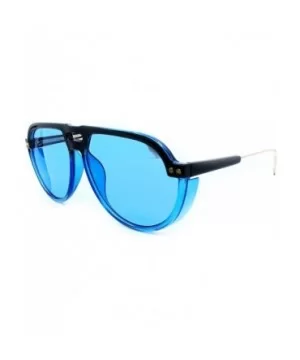 8284 Oversize Aviator XL New Pop Classic Candy Funky Fashion Tint Designer Flat Top Womens Mens Sunglasses - Blue - CN18IYQ8I...