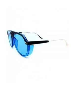 8284 Oversize Aviator XL New Pop Classic Candy Funky Fashion Tint Designer Flat Top Womens Mens Sunglasses - Blue - CN18IYQ8I...