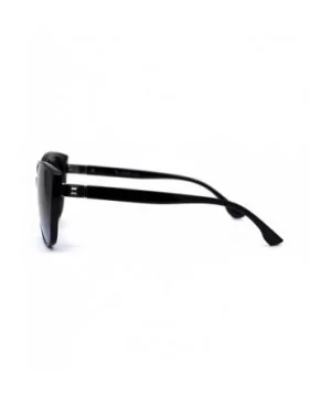 Womens Oversize Cat Eye Jewel Hinge Plastic Sunglasses - Black Silver Blue - CY197MC8O4H $6.28 Oversized