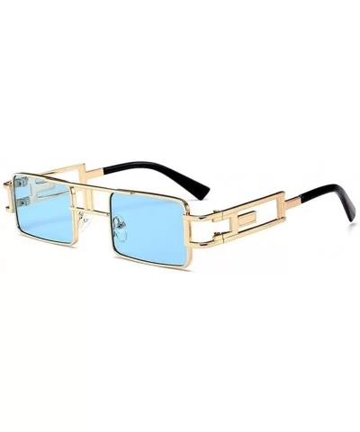 Hollow Legs Square Sunglasses for Women and Men Small Size Alloy Frame Sun Glasses UV400 - C4 Gold Red - CI198GE2D07 $8.55 Sq...