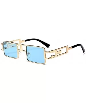 Hollow Legs Square Sunglasses for Women and Men Small Size Alloy Frame Sun Glasses UV400 - C4 Gold Red - CI198GE2D07 $8.55 Sq...