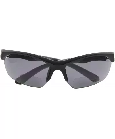 Retro Mens Womens Sports Half-Rimless Bifocal Sunglasses - Black Frame/Grey Arm - CH189X65COX $13.76 Rimless