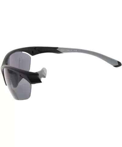 Retro Mens Womens Sports Half-Rimless Bifocal Sunglasses - Black Frame/Grey Arm - CH189X65COX $13.76 Rimless