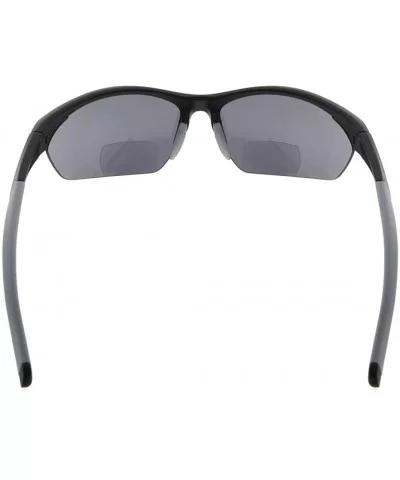 Retro Mens Womens Sports Half-Rimless Bifocal Sunglasses - Black Frame/Grey Arm - CH189X65COX $13.76 Rimless