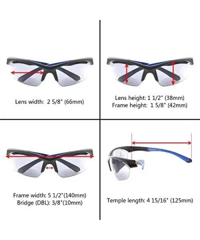 Retro Mens Womens Sports Half-Rimless Bifocal Sunglasses - Black Frame/Grey Arm - CH189X65COX $13.76 Rimless