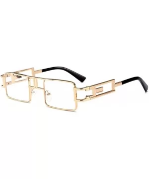 Hollow Legs Square Sunglasses for Women and Men Small Size Alloy Frame Sun Glasses UV400 - C4 Gold Red - CI198GE2D07 $8.55 Sq...