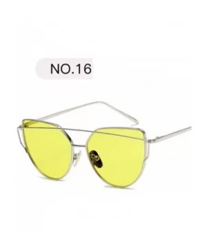 New Fashion Cat Eye Sunglasses Women Luxury Brand Design Mirror Lens C17 - C16 - CC18YR27MUS $6.09 Aviator