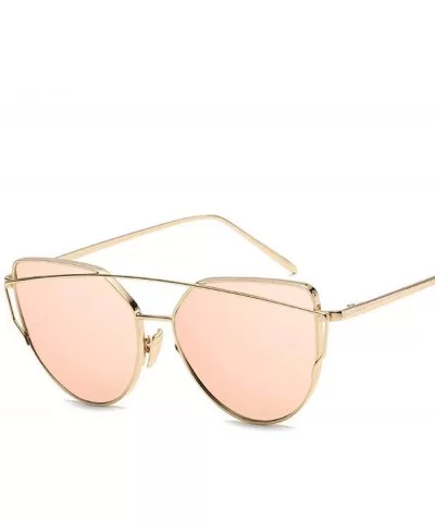 New Fashion Cat Eye Sunglasses Women Luxury Brand Design Mirror Lens C17 - C16 - CC18YR27MUS $6.09 Aviator