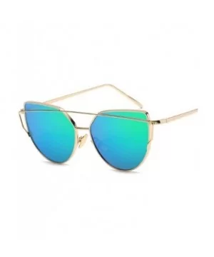 New Fashion Cat Eye Sunglasses Women Luxury Brand Design Mirror Lens C17 - C16 - CC18YR27MUS $6.09 Aviator