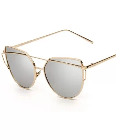 New Fashion Cat Eye Sunglasses Women Luxury Brand Design Mirror Lens C17 - C16 - CC18YR27MUS $6.09 Aviator