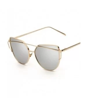 New Fashion Cat Eye Sunglasses Women Luxury Brand Design Mirror Lens C17 - C16 - CC18YR27MUS $6.09 Aviator